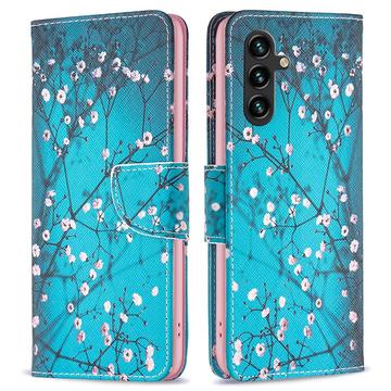 Samsung Galaxy A15 Etui z Portfelem z Serii Wonder - Białe Kwiaty