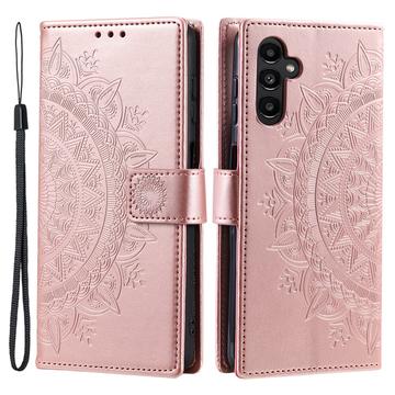 Samsung Galaxy A16 Etui z Portfelem z Serii Mandala - Różowe Złoto