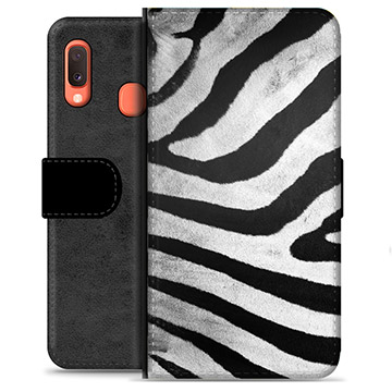 Etui Portfel Premium - Samsung Galaxy A20e - Zebra