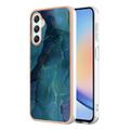 Samsung Galaxy A25 - Galwanizowane Etui IMD z TPU z Deseniem Marmuru - Zieleń