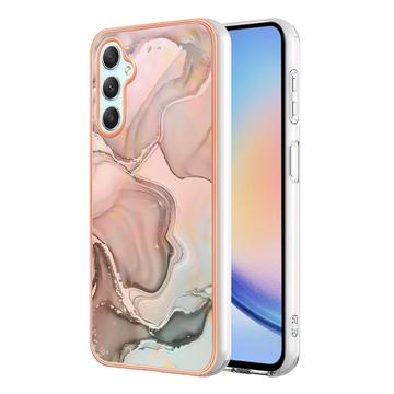 Samsung Galaxy A25 - Galwanizowane Etui IMD z TPU z Deseniem Marmuru - Róż