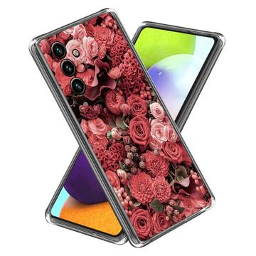 Samsung Galaxy A25 Stylish Ultracienkie Etui z TPU - Czerwone Kwiaty