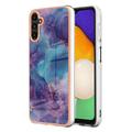 Samsung Galaxy A36 - Galwanizowane Etui IMD z TPU z Deseniem Marmuru - Fioletowe