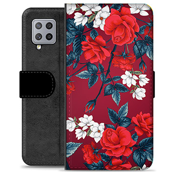 Etui Portfel Premium - Samsung Galaxy A42 5G - Vintage Kwiaty