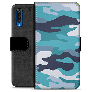 Etui Portfel Premium - Samsung Galaxy A50 - Niebieski Moro