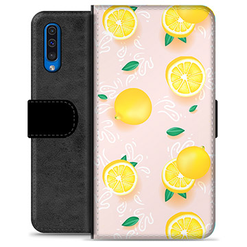 Etui Portfel Premium - Samsung Galaxy A50 - Wzór Cytryny