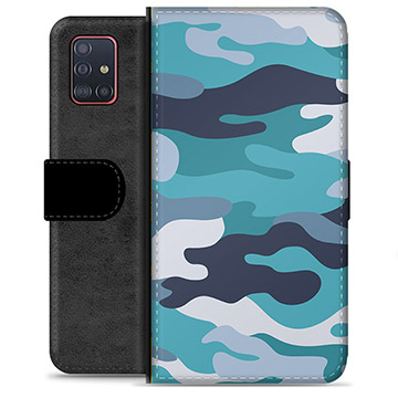 Etui Portfel Premium - Samsung Galaxy A51 - Niebieski Moro