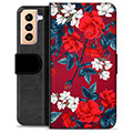 Etui Portfel Premium - Samsung Galaxy S21+ 5G - Vintage Kwiaty