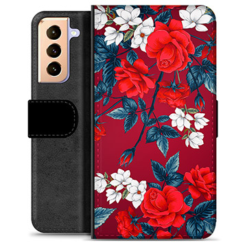 Etui Portfel Premium - Samsung Galaxy S21+ 5G - Vintage Kwiaty