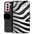 Etui Portfel Premium - Samsung Galaxy S21 5G - Zebra