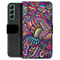 Etui Portfel Premium - Samsung Galaxy S22+ 5G - Abstrakcyjne Kwiaty