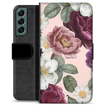 Etui Portfel Premium - Samsung Galaxy S22+ 5G - Romantyczne Kwiaty