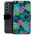 Etui Portfel Premium - Samsung Galaxy S22+ 5G - Tropikalne Kwiaty