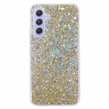 Samsung Galaxy S23 FE Etui z TPU Glitter Flakes - Złoto