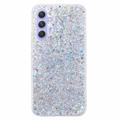 Samsung Galaxy S24 FE Etui z TPU Glitter Flakes - Srebrny