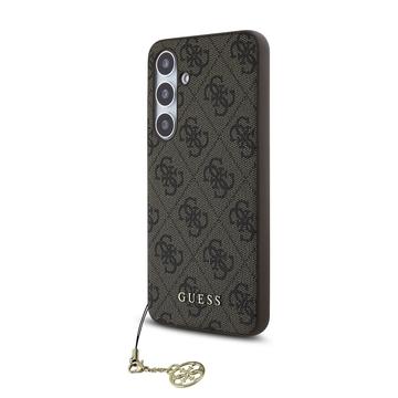 Samsung Galaxy S24 FE Hybrydowe Etui Guess 4G Charms Collection - Brązowe