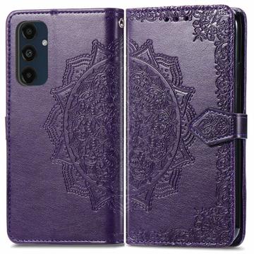 Samsung Galaxy S24 FE Etui z Portfelem z Serii Mandala - Fiolet