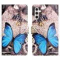 Samsung Galaxy S24 FE Etui Portfel Style Seria - Niebieski Motyl