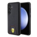 Samsung Galaxy S24 Ferrari Carbon Stitched Bottom Etui - Czarny