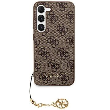 Hybrydowe Etui Guess 4G Charms Collection do Samsung Galaxy S24 - Brązowe