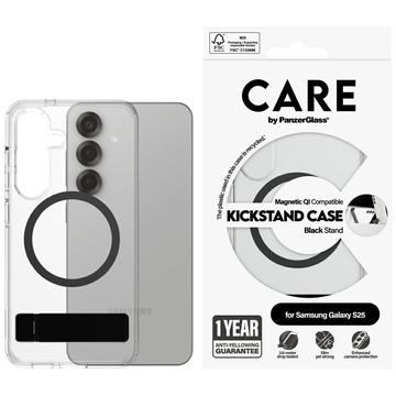 Samsung Galaxy S25 PanzerGlass Care Kickstand Etui - kompatybilny z MagSafe - Przezroczysty / Czerń