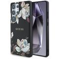 Samsung Galaxy S25 Ultra Guess Grained Printed Flower Pattern Etui - kompatybilny z MagSafe - czarny