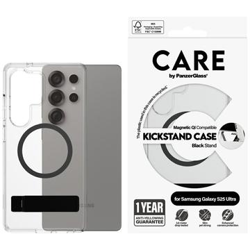 Samsung Galaxy S25 Ultra PanzerGlass Care Kickstand Etui - kompatybilny z MagSafe - Przezroczysty / Czerń