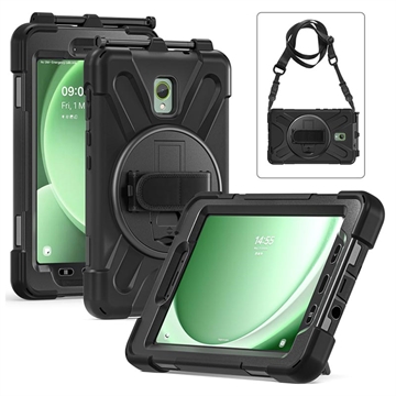 Samsung Galaxy Tab Active 3/Tab Active5 Pokrowiec Heavy Duty 360 z Paskiem na Rękę - Czerń