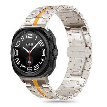 Samsung Galaxy Watch Ultra Pasek Tech-Protect ze stali nierdzewnej - 47mm - tytanowy / pomarańczowy