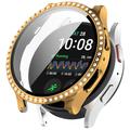 Samsung Galaxy Watch7 Ozdobne Etui z Kryształkami z Osłoną Ekranu - 44mm - Złoto