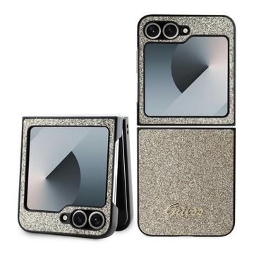 Samsung Galaxy Z Flip6 Hybrydowe Etui Guess Glitter Flakes Metal Logo