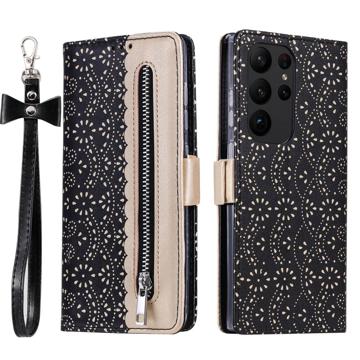 Etui z Portfelem Lace Pattern do Samsung Galaxy S23 Ultra 5G