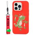 Etui z TPU iPhone 14 Pro z Paskiem z Serii Kiss - Donozaur