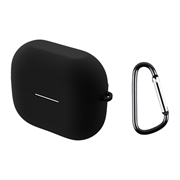 Samsung Galaxy Buds3/Buds3 Pro Silikonowe Etui z Karabińczykiem - Czarne