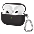 AirPods 3 Silikonowe Etui z Brelokiem A060 - Czarne