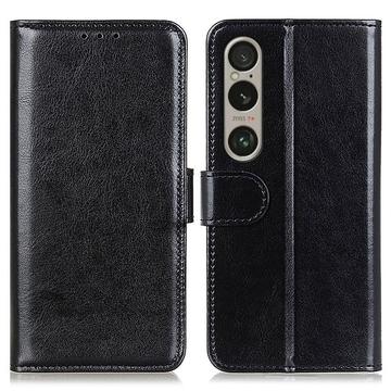 Sony Xperia 1 VI Etui portfelowe z magnetycznym zamknięciem - czarny