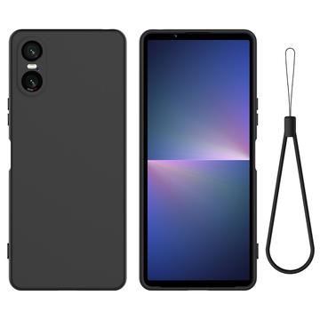 Sony Xperia 10 VI Etui z Płynnego Silikonu - Czarne