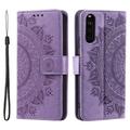 Sony Xperia 10 VI Etui z Portfelem z Serii Mandala - Fiolet