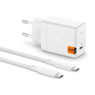 Ładowarka sieciowa Spigen ArcStation Pro GaN-651 65W z kablem Type-C - biała