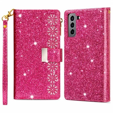 Samsung Galaxy S22 5G Etui z Portfelem Starlight Series - Ciemny Róż