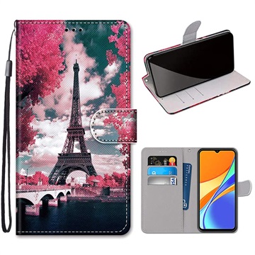 Xiaomi Redmi 9C, Redmi 9C NFC Etui Portfel Style Series - Wieża Eiffla