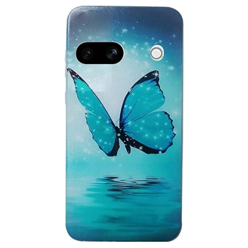 Google Pixel 8a Stylish Ultracienkie Etui z TPU - Niebieski Motyl