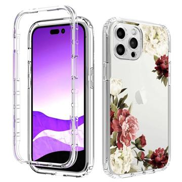 Hybrydowe Etui z Serii Sweet Armor do iPhone 14 Pro - Peonia