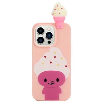 iPhone 14 Pro Etui z TPU Serii Figur 3D - Lody