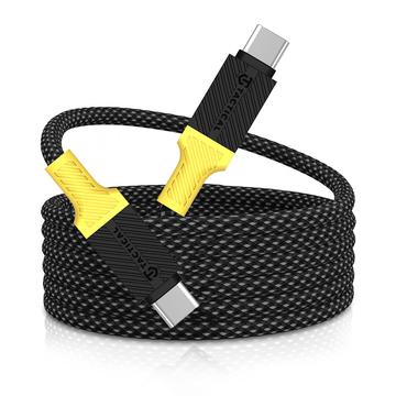 Kabel Tactical MagRope USB-C do USB-C - wytrzymały kabel do szybkiego ładowania - 1m - czarny / żółty