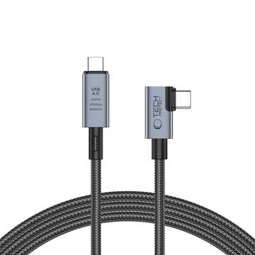 Kabel Tech-Protect UltraBoost Max "L" USB 4.0 Type-C - PD240W, 1.5m, 8K 40 Gb/s - szary