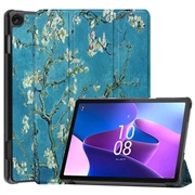 Lenovo Tab M10 Gen 3 Inteligentne Etui Folio z Serii Tri-Fold - Białe Kwiaty