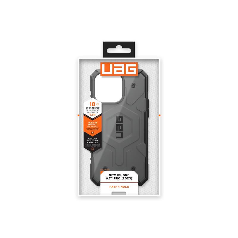 UAG Pathfinder MagSafe Case dla iPhone 15 Pro - Srebrny 