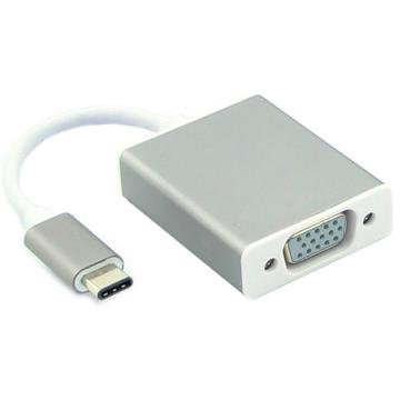 Przenośna Przejściówka USB-C / VGA - Full HD 1080p - Srebrna