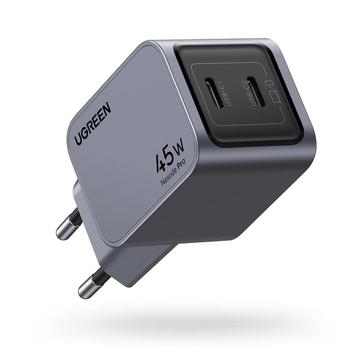 Ładowarka sieciowa Ugreen X707 Nexode Pro 45W z 2 portami USB-C - szara